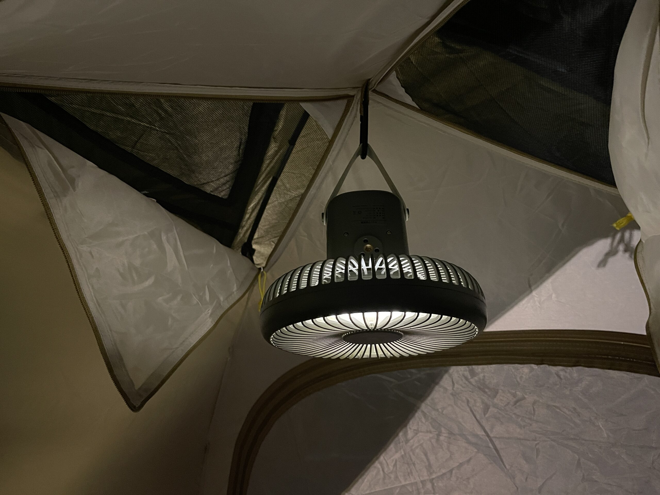 テント吊り下げ扇風機