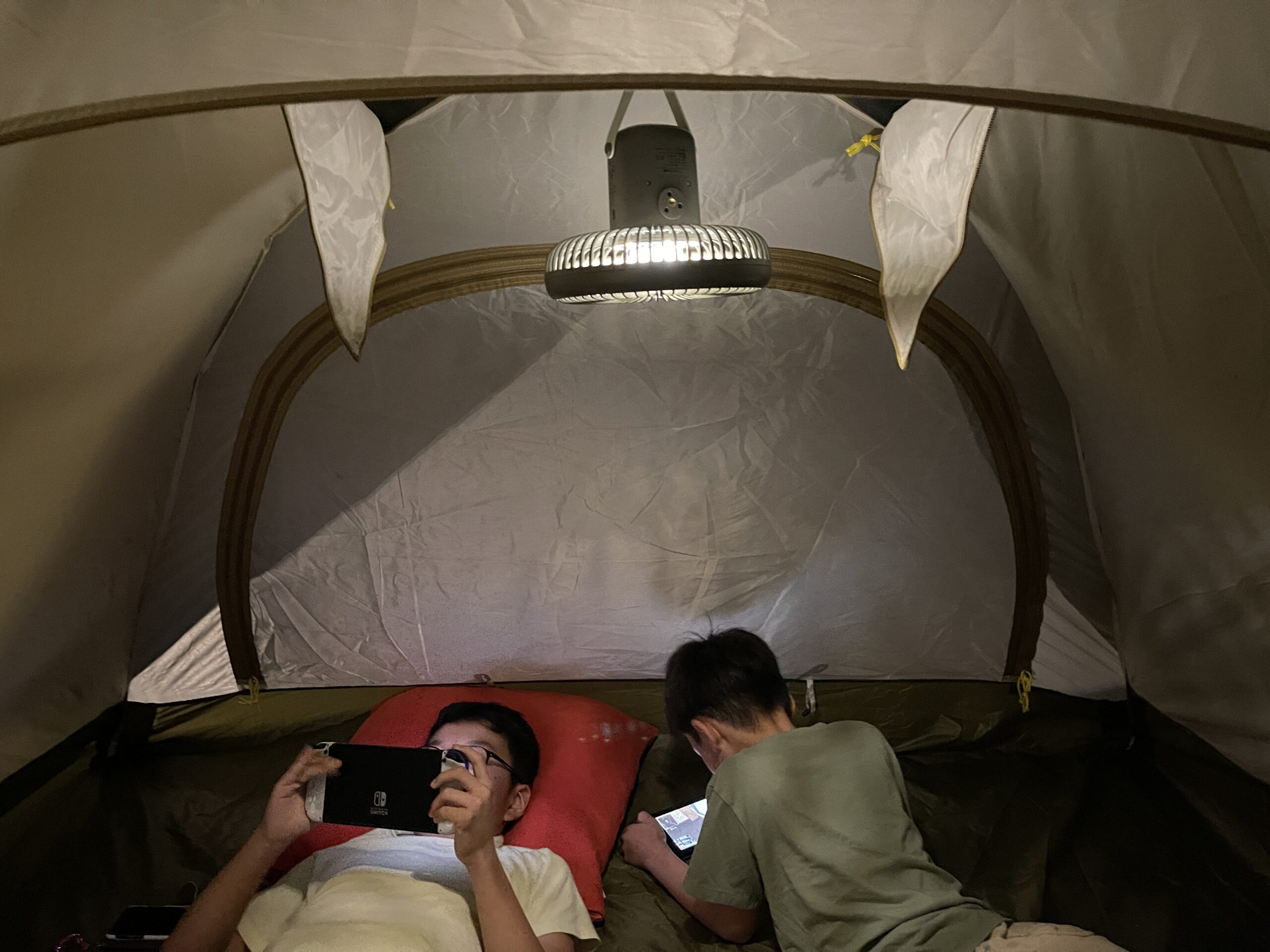 テント吊り下げ扇風機